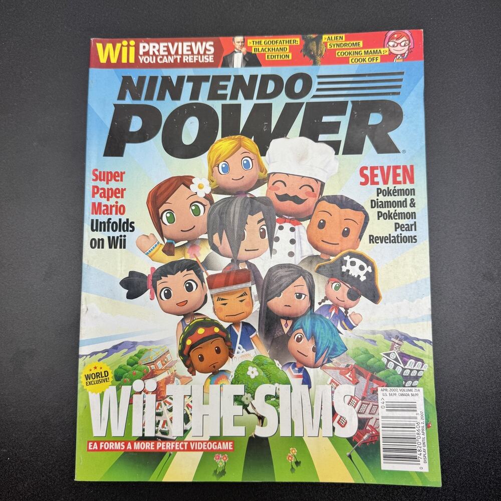 Nintendo Power Magazine Issue 214 April 2007 Wii The Sims Super Paper Mario